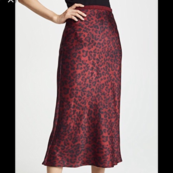 anine bing red leopard skirt